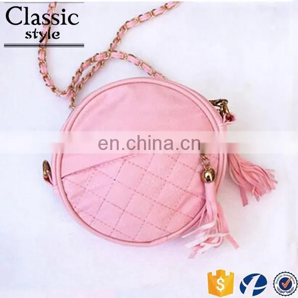 CR Fast Delivery Styling Elegant Round Shape Tassels Zipper With Long Chain Women Purse Red Crossbody Shoulder Bag photo-5