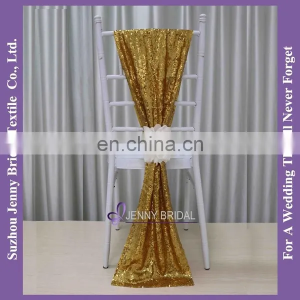 C385#20 Matte Champagne Sequin Fabric Wedding Chair Sashes Sequin Chair Cover Chair Sashes photo-3