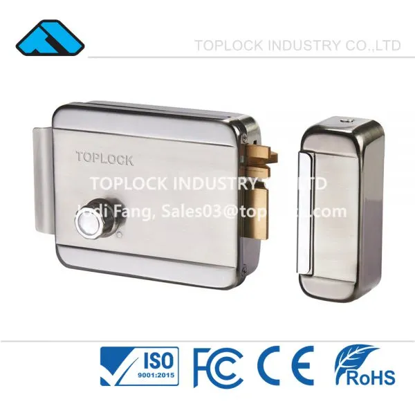 24V Electric Rim Lock With Nickel Plating Seperated Fixed Cylinder photo-3