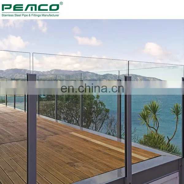 Stainless Steel Black Slotted Pipe Glass Railing Baluster Balcony Stainless Steel Glass Balustrade photo-5