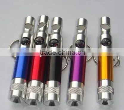 Promotion Gift Mini Whistle LED Flashlight With Keychain and Compass photo-3