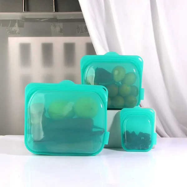 Bundle 3-Pack Stand-up Reusable Silicone Food Grade Storage Bags photo-2