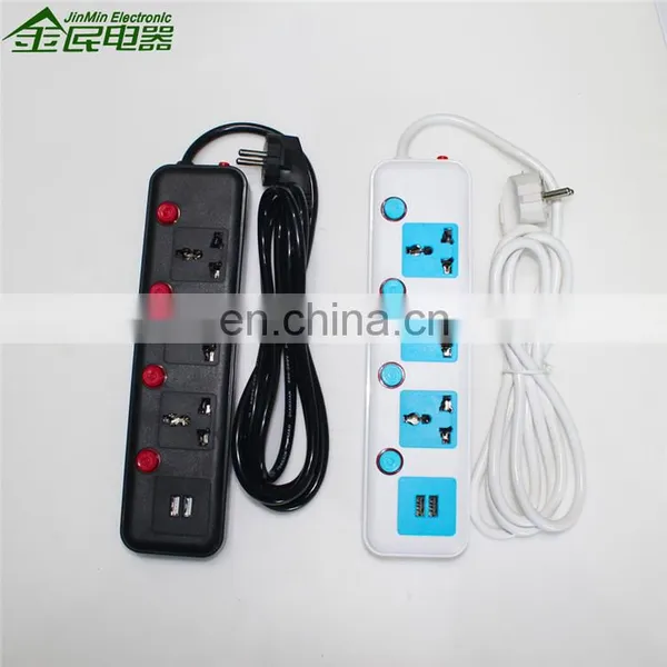 2022 Hot- Sale 4 Way Universal Extension Cord Socket With Switch photo-2