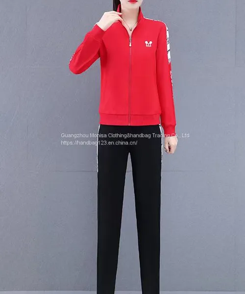 Sports Suit Women's Spring And Autumn Women's Casual Suit Stand-Up Collar Sweater Women's Running Two-Piece Set photo-4