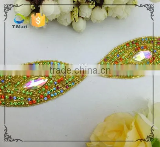 Colorful Diamante Beaded Trim Craft Applique Quality Choice photo-3