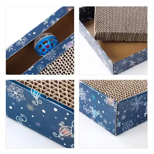 Meow Love Fun Cat Corrugated Cardboard With Ball Toy Cat Scraper Can Be Customized With Patterns That Do Not Drop Scraps Comfortably photo-5
