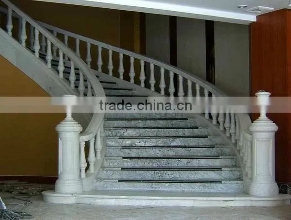Popular Beautiful Pure White Artificial Stone Hall Stair photo-3