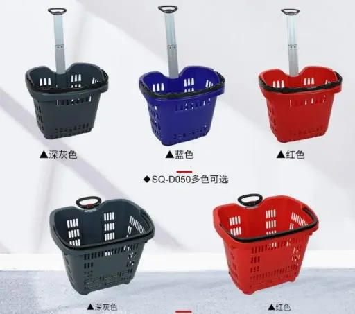 New Retail Supermarket Plastic Shopping Mini Trolley Basket photo-5