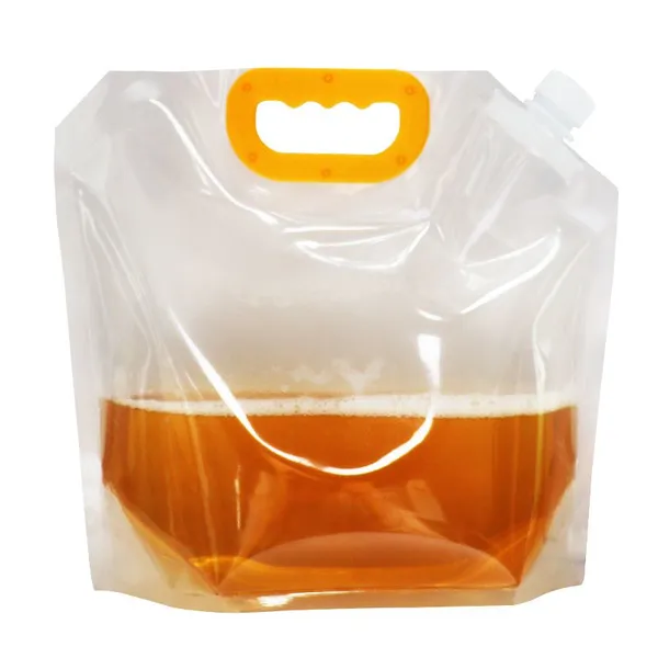 Custom Logo 5 Liter Gallon Oil Beer Juice Drink Liquid Storage Foldable Portable Stand up Spout Pouch