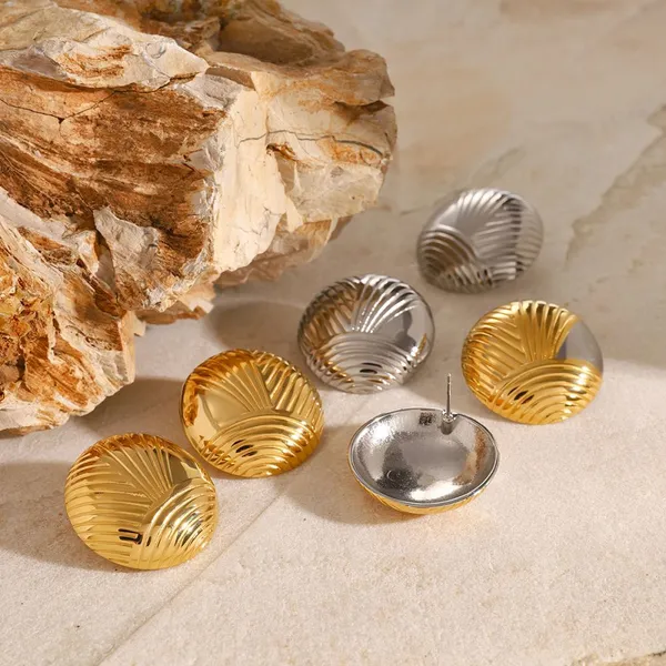 Non-Fade 18K Gold Plated Earrings - Tarnish Resistant Stainless Steel Fashion Jewelry photo-4
