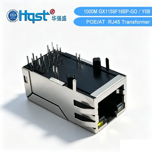 Industrial 1000M POE+ RJ45 Connector GX1159F18BP-GO/Y0B 2250V Isolation Gold Plated Ethernet Socket Transformer photo-3