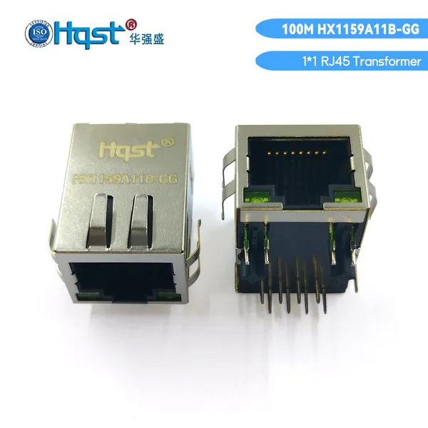 HX1159A11B-GGB 100M RJ45 Network Transformer Module With LED