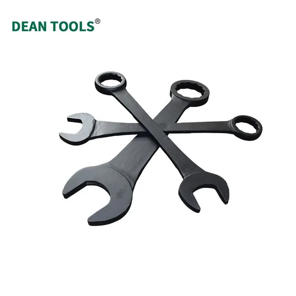 Extra Long Combination Wrench, 15 Degree Offset, 4140 Alloy Steel, Heat Treated, 500mm Length for High Reach