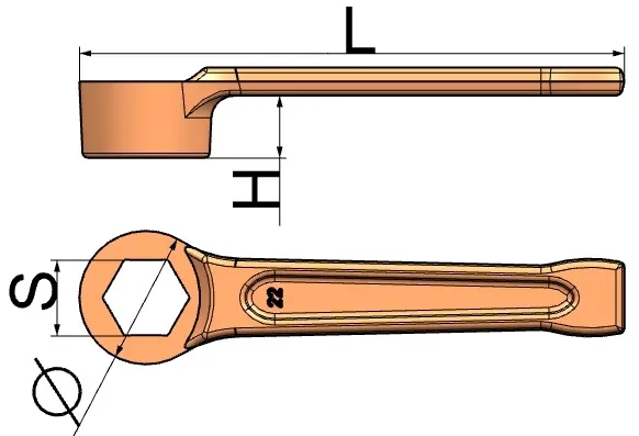 Non-Sparking Convex Hexagonal Wrench,Explosion Proof Hex Wrench,Industrial Maintenance Tools photo-5