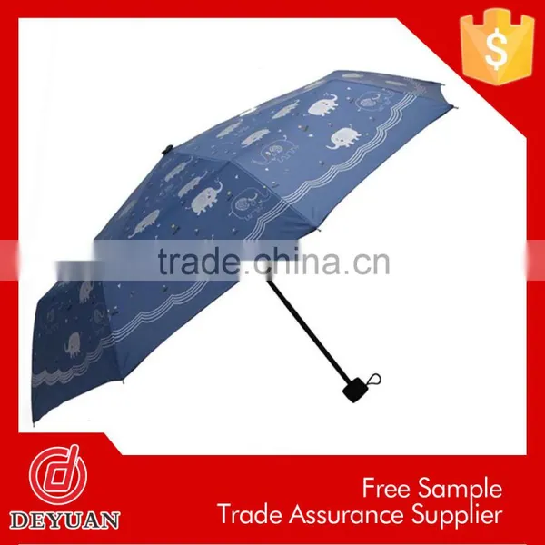 Lady Creative Manual Open Pogeen Fabric 8k 3 Folding Umbrella photo-3