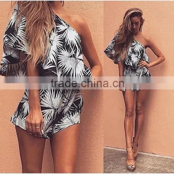 New Fashion Women Holiday Apparel Jumpsuit Printing Palysuit Summer Beach Party Dress Clothing Quality Choice