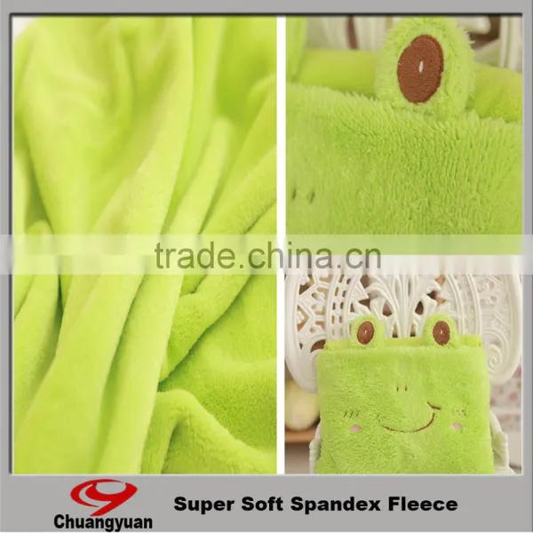 China Factory Product 100% Polyester Polar Fleece Fabric Plain Green Fleece Velvet Fabric for Kid Toy
