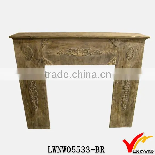 Hand Carving Chic Shabby and Chic Wooden Fireplace