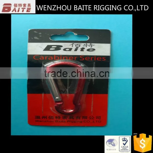 Red Aluminum D Shaped Carabiner Snap Hook Rigging Hardware photo-3