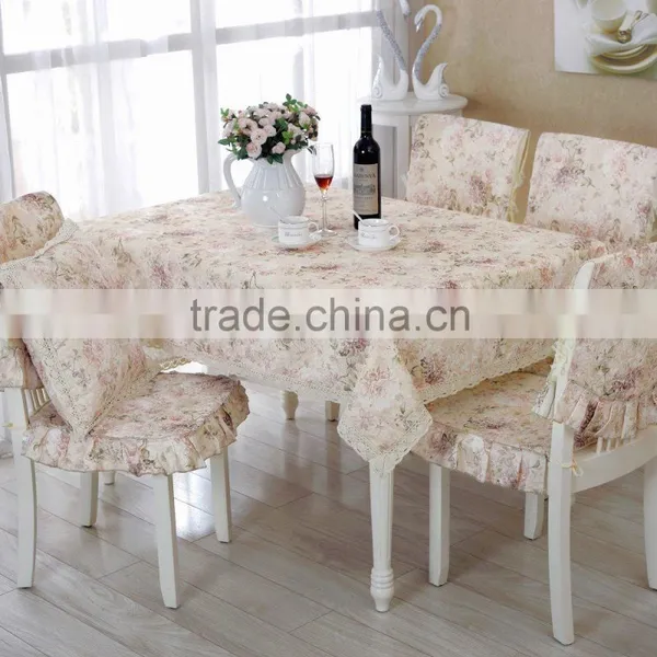 100% Polyester TC CVC WATER RESIST Flower Design Printed Table Cloth photo-4