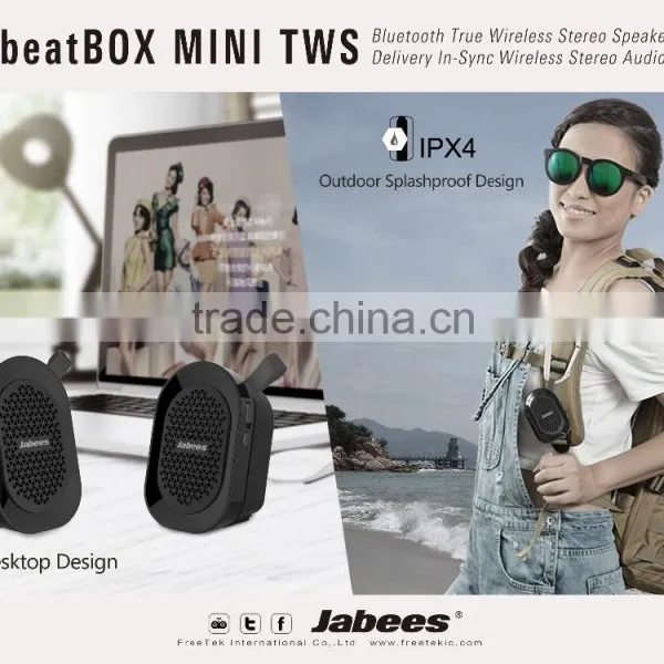 Jabees New Arrival Stereo True Wireless Rohs Mini Promotional Gift Bluetooth Speaker photo-5