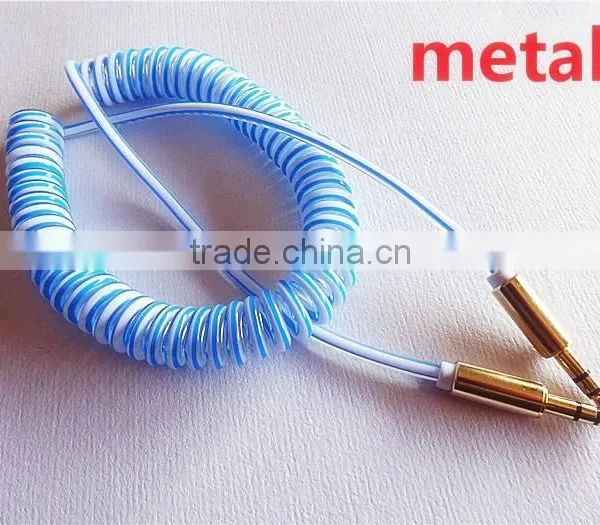 Highquality Audio /DC3.5MM Transparent Spring Cable With Metal Connector photo-3