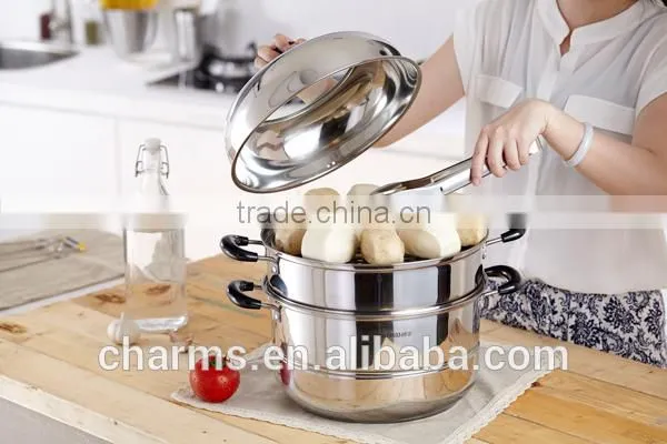 Kitchenware Set 2 Layers Stainless Steel 0.5mm Food Steamer photo-4