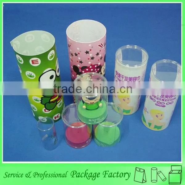 Many Styles Colorful Cartoon Plastic Clear Cylinder Packaging