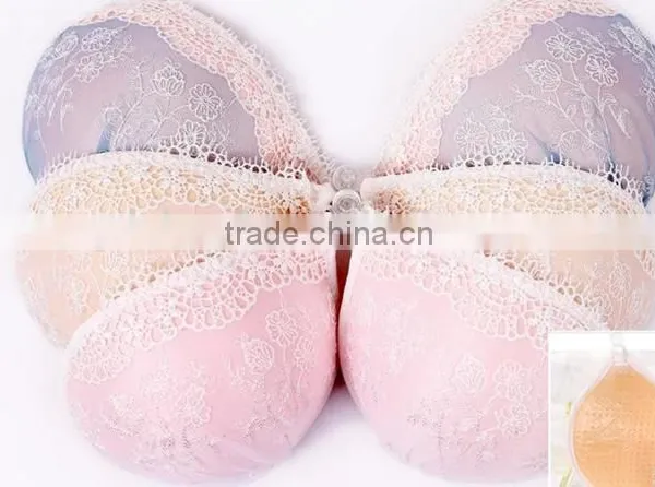 Female Self-adhesive Sexy Bra Seamless White Lace Sponge Bra photo-6