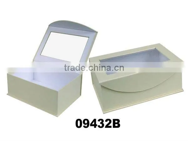 Ivory Elegant Paper Gift Box With Clear Window/magnetic Snap
