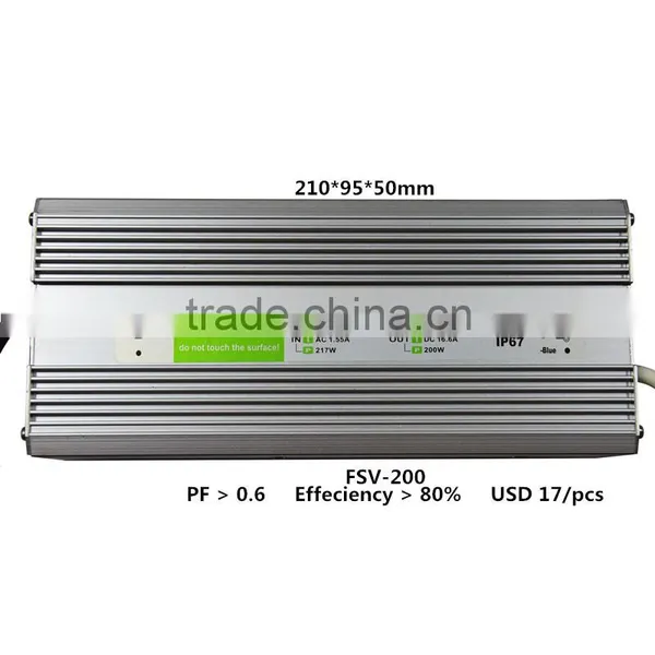 200w 12v Ip67 Waterproof Constant Voltage Led Power With CE RoHs