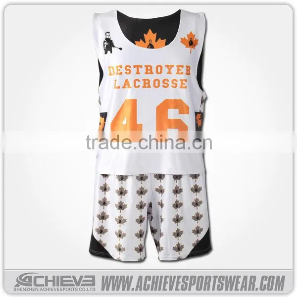 Custom Sublimation Lacrosse Shooting Shirt&dye Sublimation Lacrosse Jersey&sublimation Lacrosse Reversible Jerseys photo-4