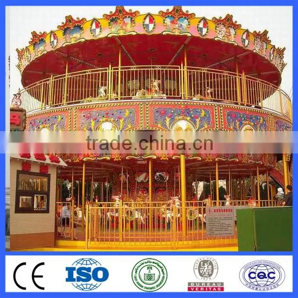 Amusement Playground Kiddy Carousel 36 Seats Double Deck Carousel photo-3