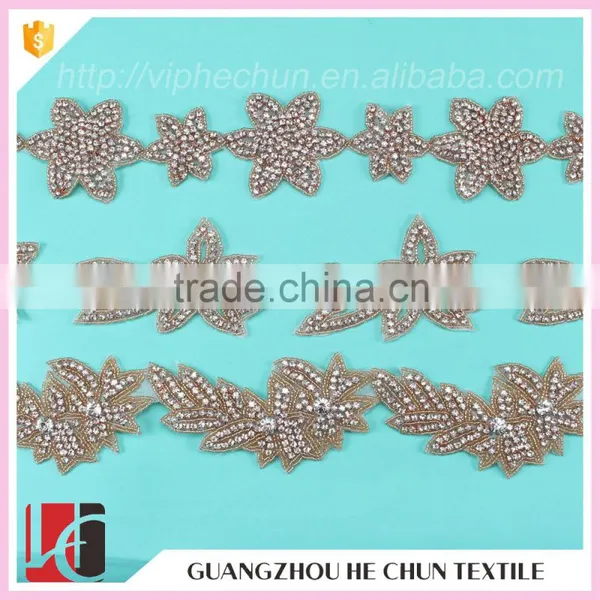 HC-4830-1 Hechun Rhinestone Fashion Beaded Ribbon Trim for Dyeable Cothing photo-2