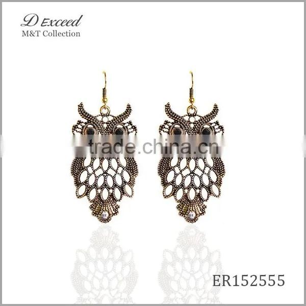 2016 Fashion Designs Women's Vintage Jewellery Earrings Bohemian Style Owl Gold/Silver Plating Drop Earrings photo-2