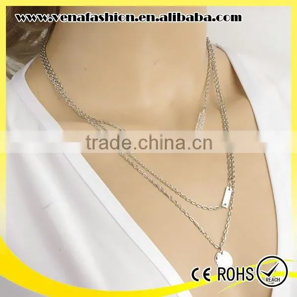Silver Layers Funny Fashion Jewelry Necklace,fashion Fake Silver Necklace photo-2