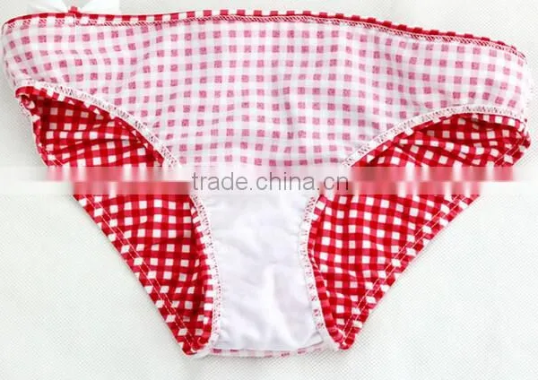 Girl Children Kid Bowknot Bikini Bowknot Check Strip Swimsuit Swimwear Beachwear photo-2