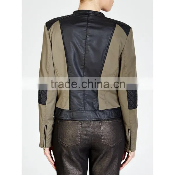 Lady's Fashion Style Faux Leather Fringe Jacket, Black photo-4