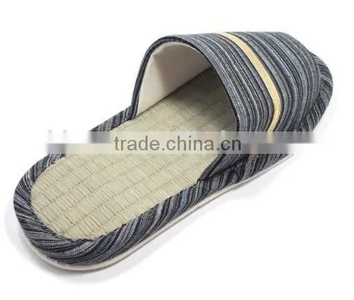 Mens Strip Indoor Slipper, Tatami Bamboo Slippers, Available Three Colors and Four Sizes photo-3