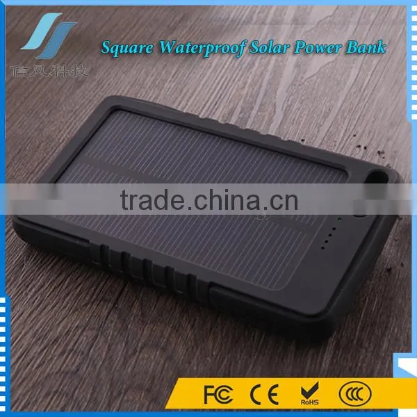 Square Solar Powerbank Waterproof Charger 4000mAh for IPhone Smart Phone photo-3