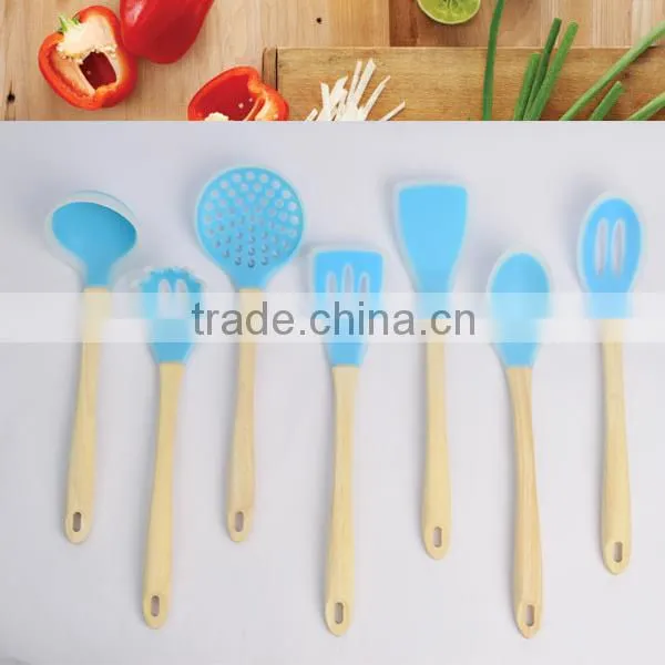 Silicone Kitchen Utensils With Wood Handle Of Cooking Utensils With FDA LFGB Certification photo-2