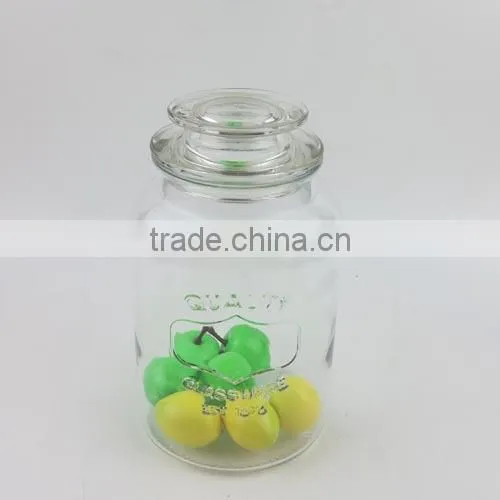 New Desingn Embossed Glass Jar With Lid