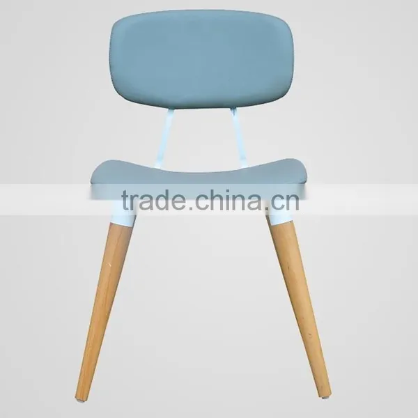 Blue Fabric Upholstered Dining Room Chair With Leather photo-2