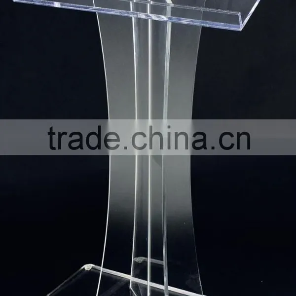 Acrylic Podiums for Floor, X-Shaped Post, Rubber Feet - Clear photo-2