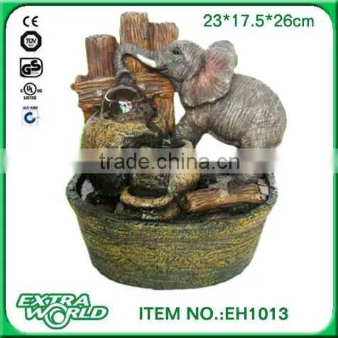 Pot and Elephant Indoor Desktop Water Fountain