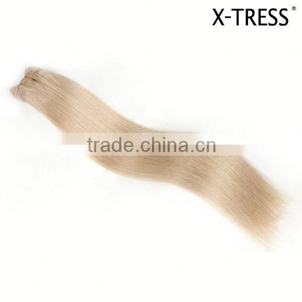 20inch Platinum Blond 60color 100g European Hair Silk Straight Hot Selling From Chinese Factories Hair Weft Extension photo-2