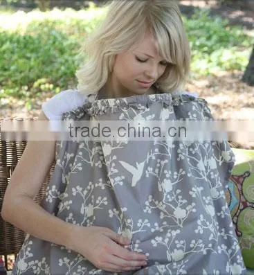 Wide Roomy Premium Quality Soft Organic Cotton Grey White Breast Feeding Nursing Cover photo-2