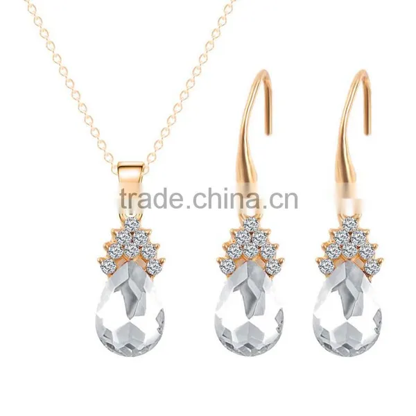 Online Shonp China Wedding Earring and Necklace Set White Cubic Zircon Stone Jewelry