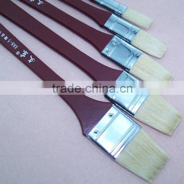 5 Sizes Long Handle White Bristle Hair Wall Painting Brush Set photo-3