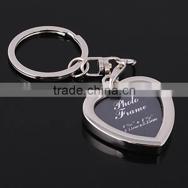 New Heart Creative Different Shape Metal Photo Frame Key Chain Ring Keychainains/Oval Round Metal Key Chains photo-2